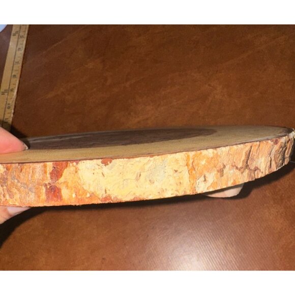 Rustic Wooden Leaf Engraved Decor Platter - Picture 3 of 7